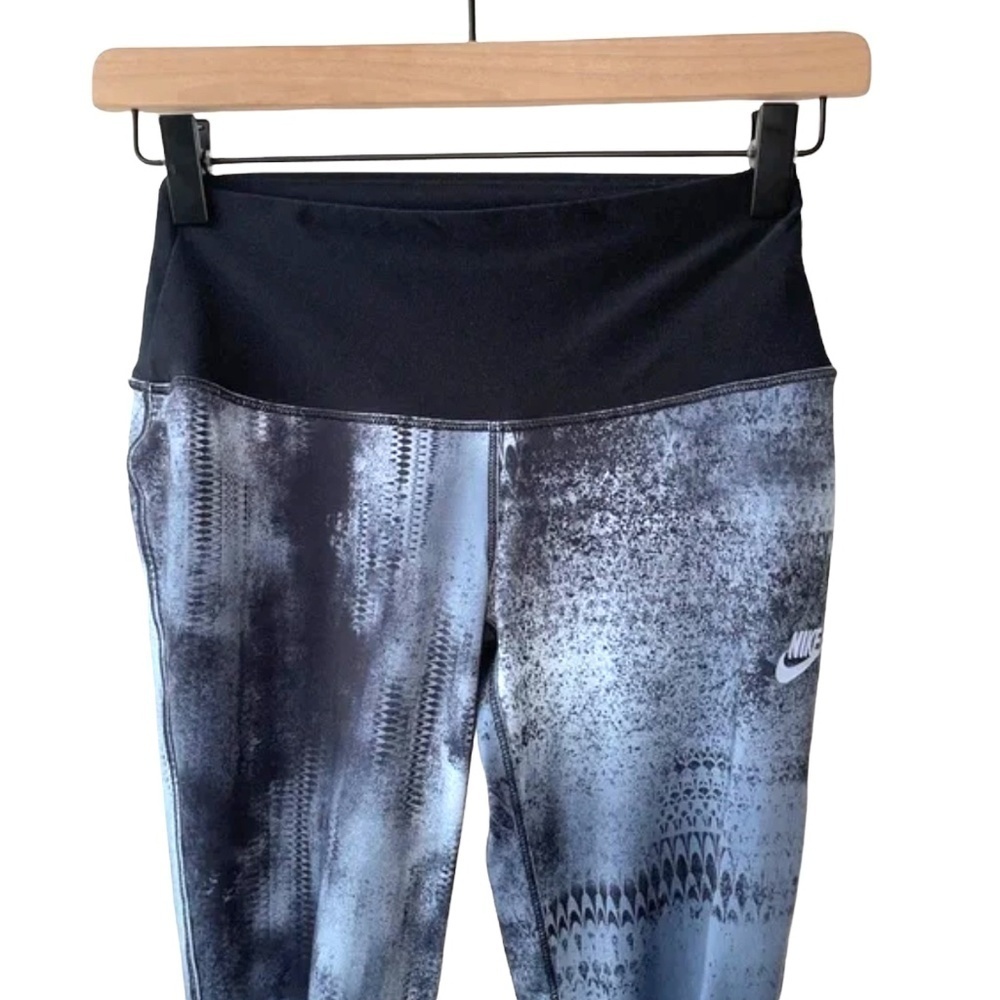 Nike Tie Dye Leggings Dri-Fit Athletic Running Blue Gray Stretchy - Picture 8 of 10
